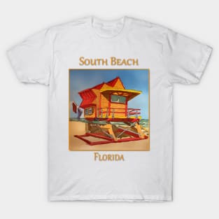 Cute Lifeguard tower in South Beach Miami Florida T-Shirt